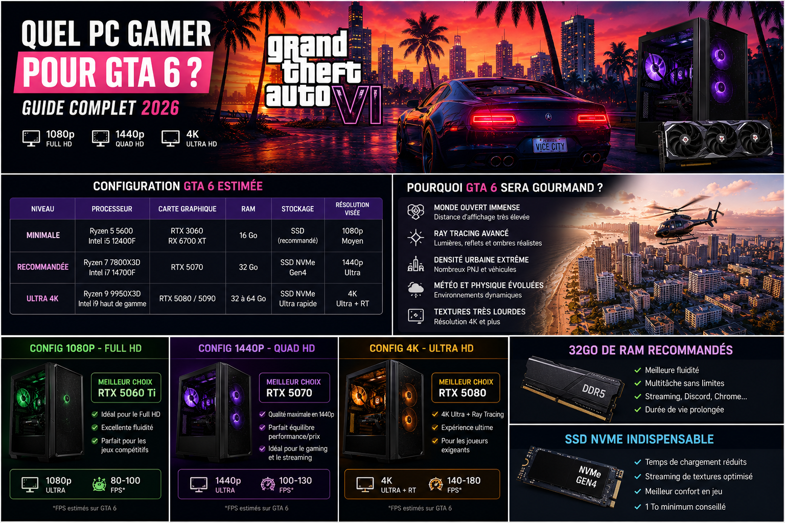 Quel PC Gamer pour GTA 6 - Guide complet 2026